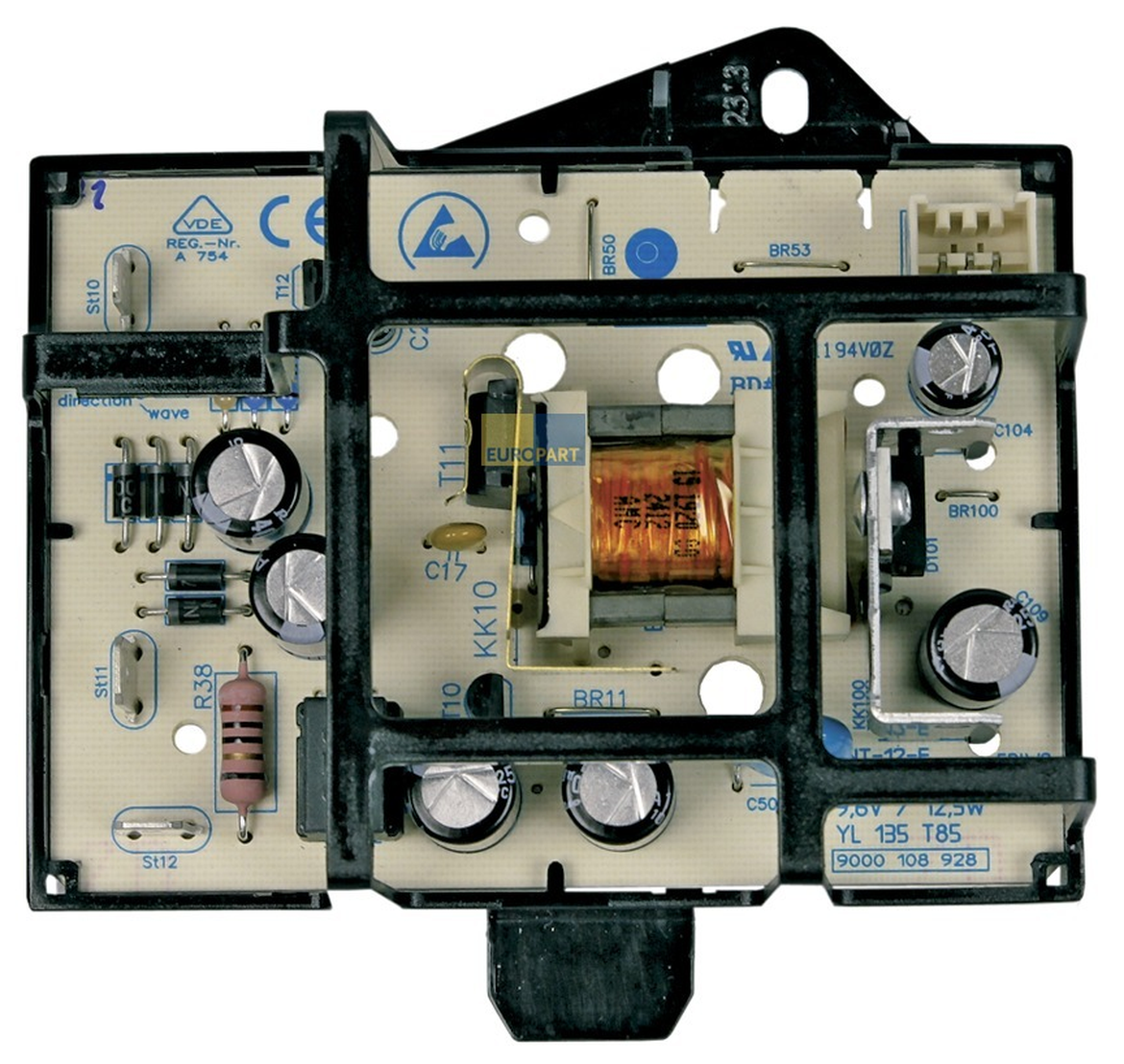 Photo of the power supply electronic board (recto)